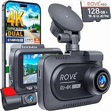 ROVE R2-4K Dual Dash Cam Front and Rear, STARVIS 2 Sensor, F