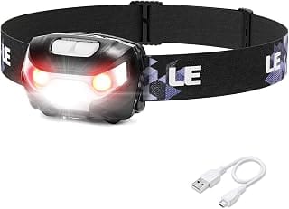 Lepro LED Headlamp Rechargeable IPX4 Waterproof Headlight 5
