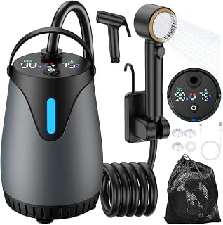 Portable Shower for Camping, 8000mAh Rechargeable Camp Showe