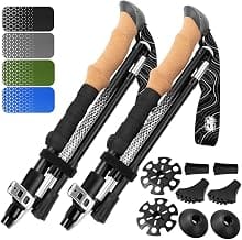 Premium Foldable Hiking Poles by USA Brand - Adjustable, Lig